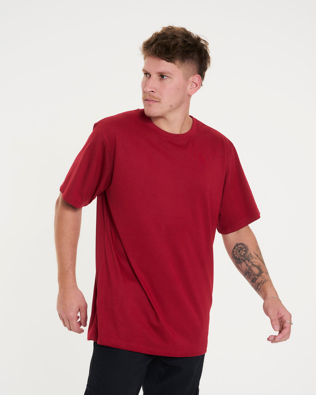 T-Shirt Regular Plain - Red Dark