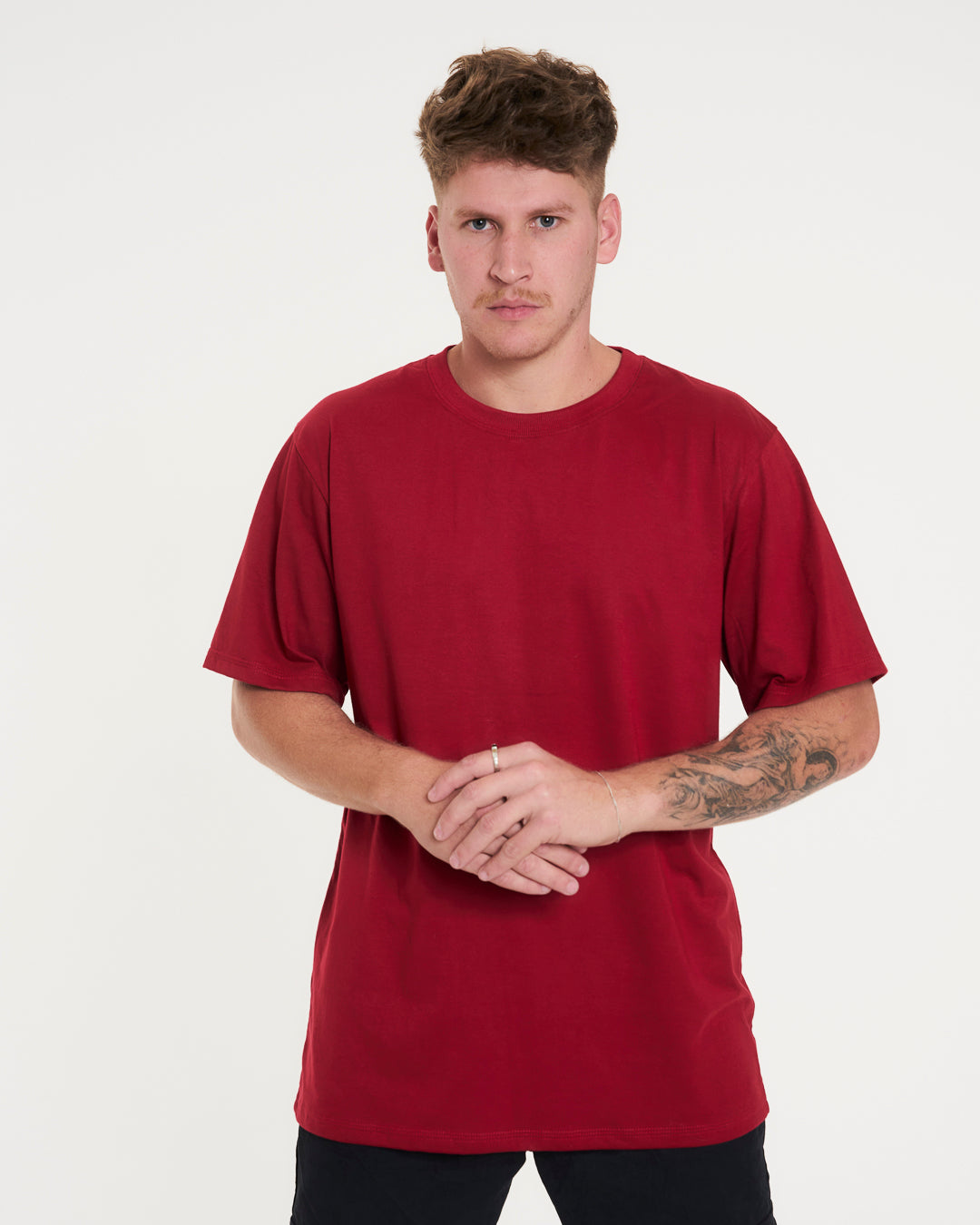 T-Shirt Regular Plain - Red Dark