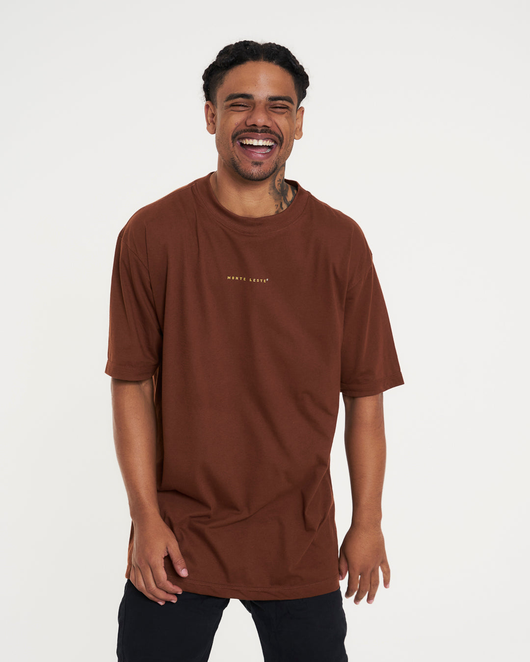 T-Shirt Oversized Printed ML - Brown