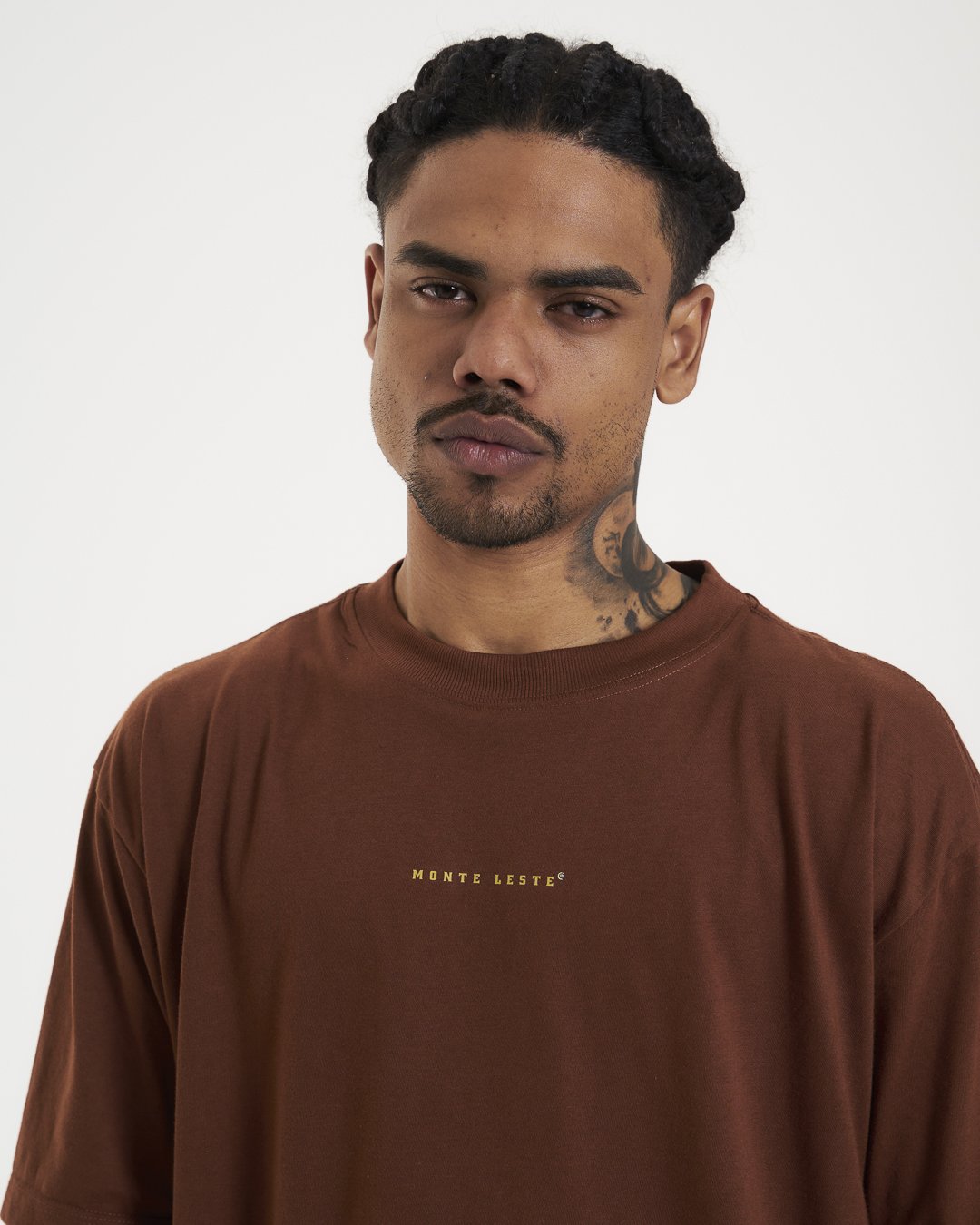 T-Shirt Oversized Printed ML - Brown