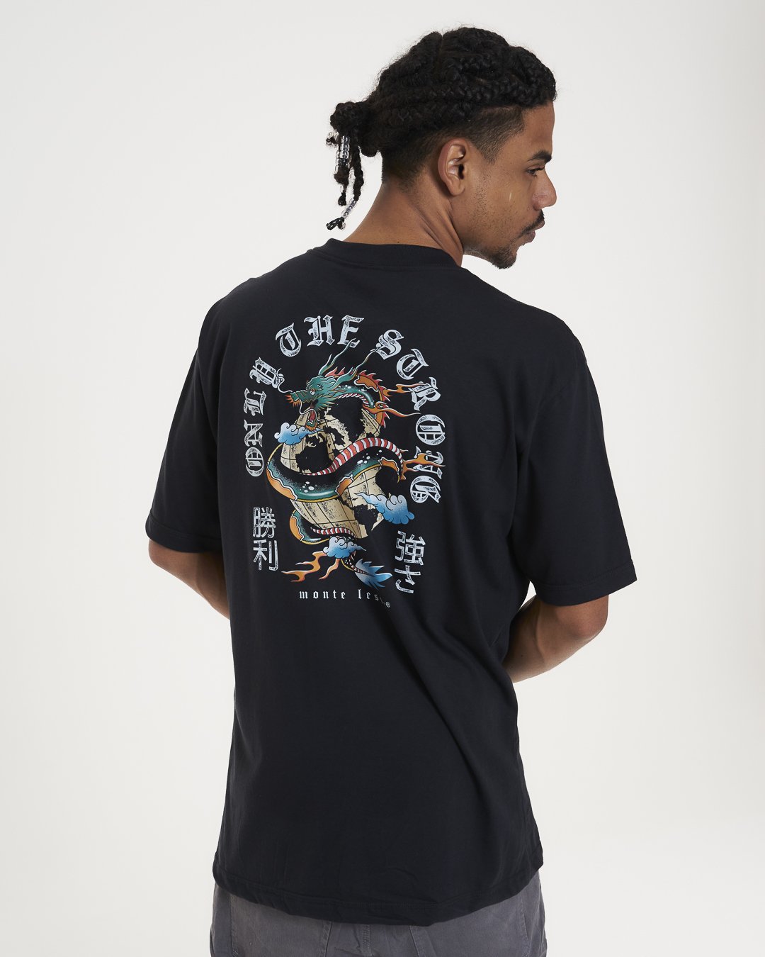 T-Shirt Oversized Printed Global - Black