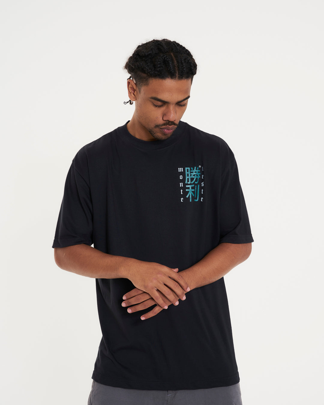 T-Shirt Oversized Printed Global - Black