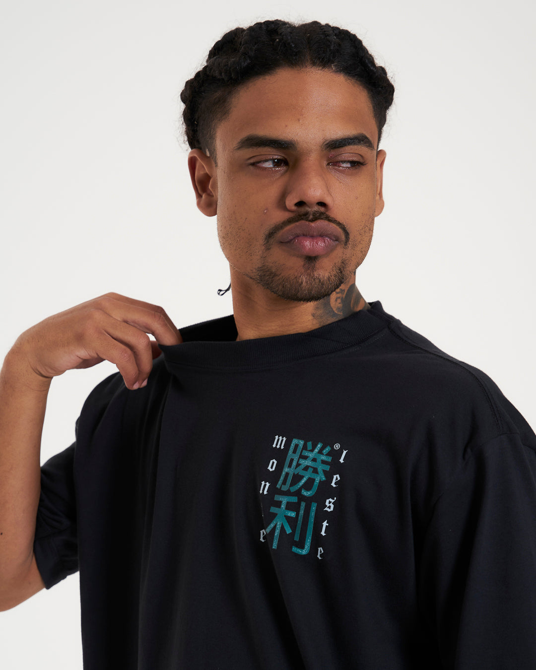 T-Shirt Oversized Printed Global - Black