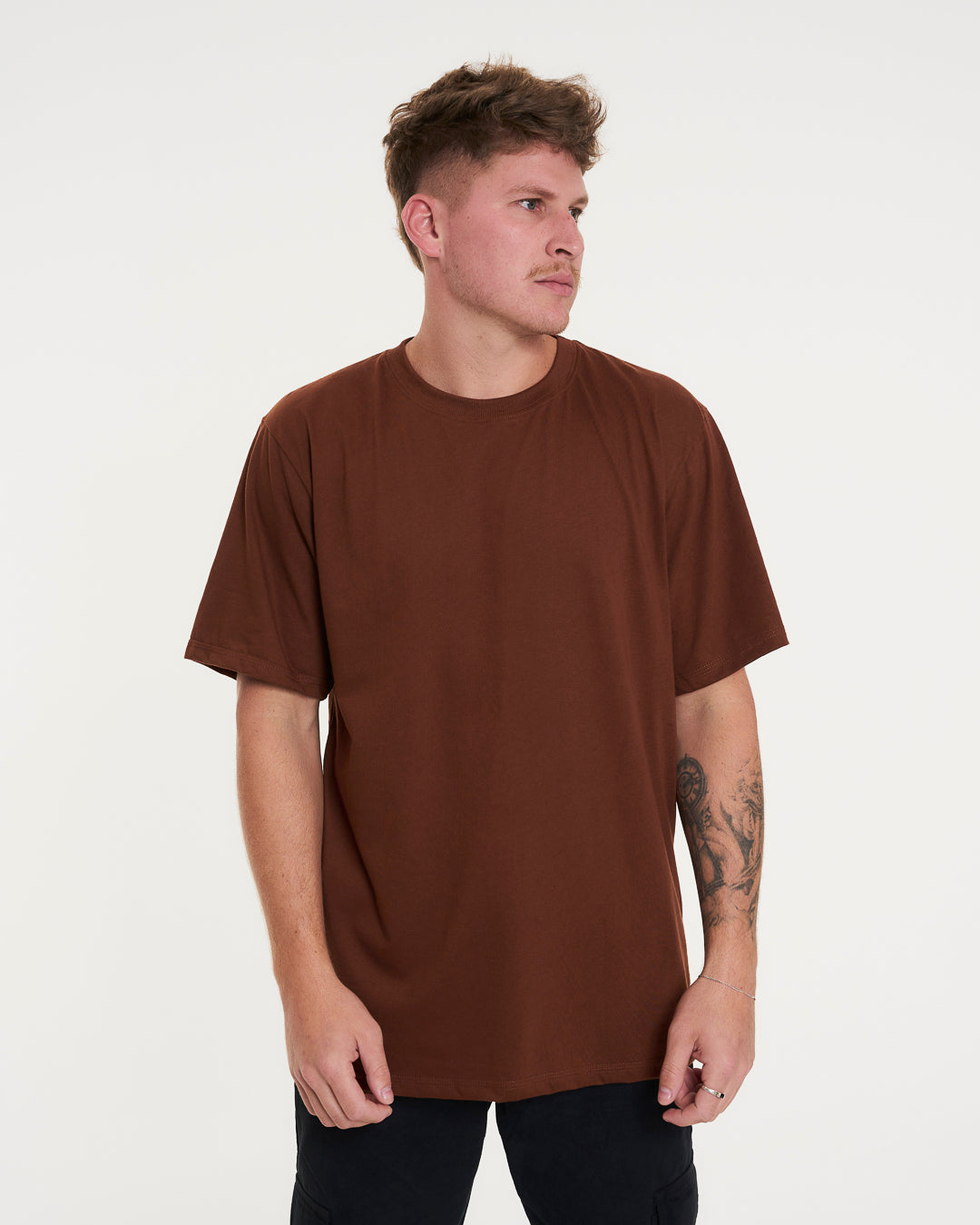 T-Shirt Regular Plain - Brown