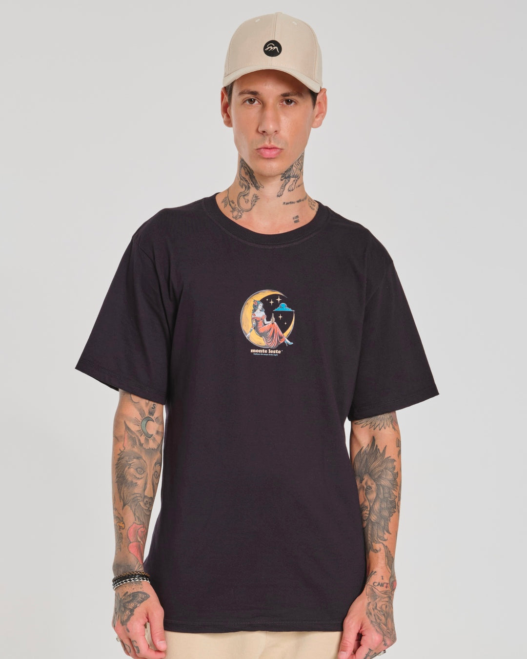 T-Shirt Regular Printed - Lua Black