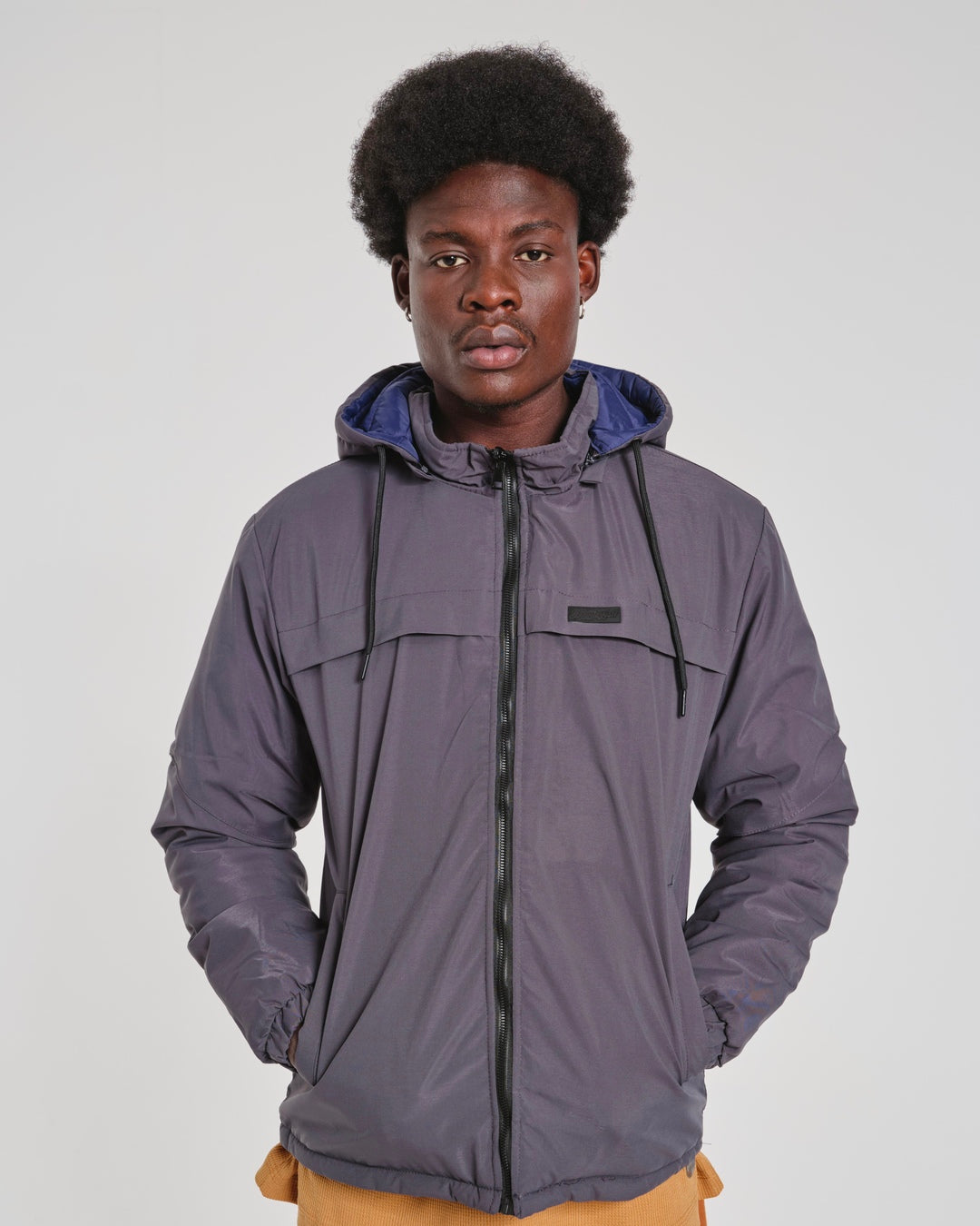 Wide Bomber Jacket - Double Sided Gray