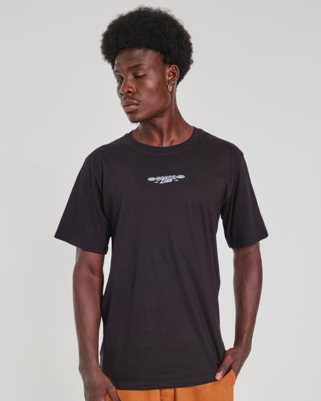 T-Shirt Regular Printed - Letter Black