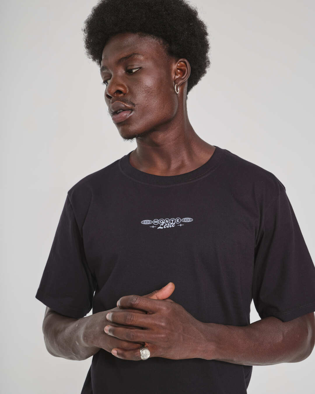T-Shirt Regular Printed - Letter Black