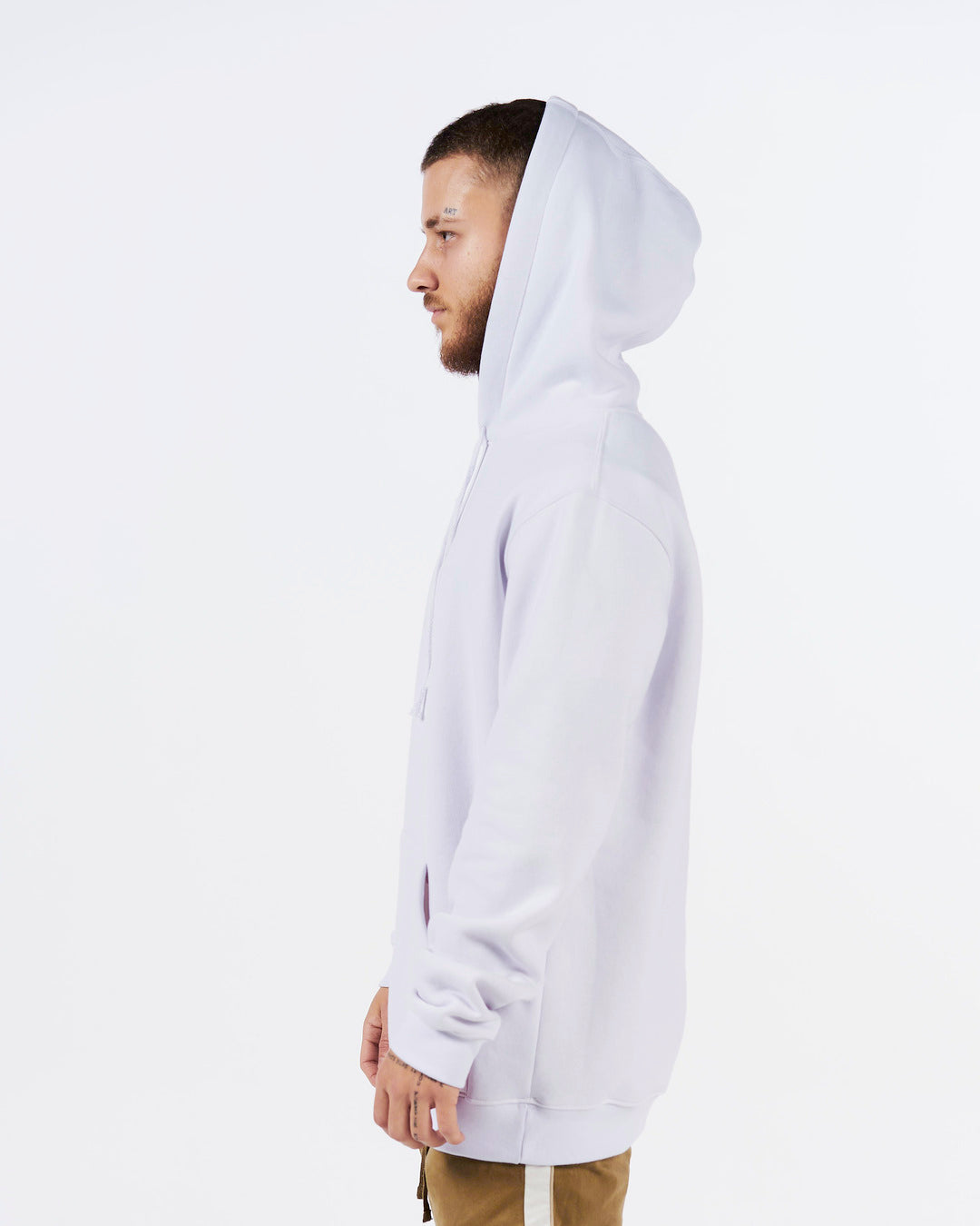 Sweatshirt Kangaroo Hooded - White Plain
