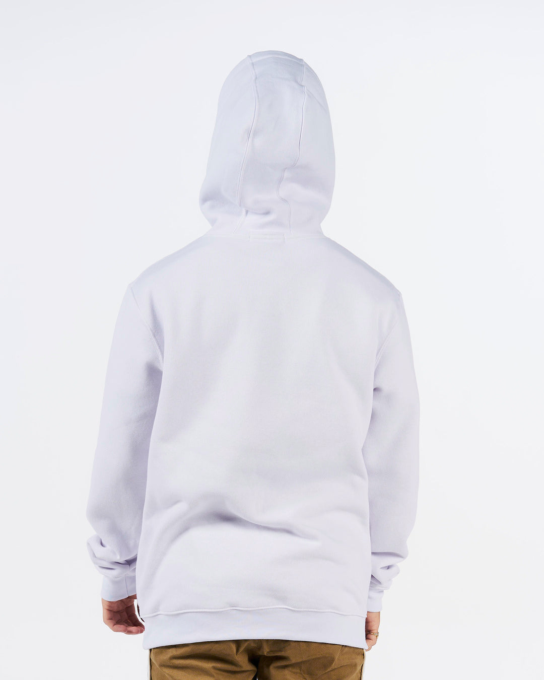 Sweatshirt Kangaroo Hooded - White Plain