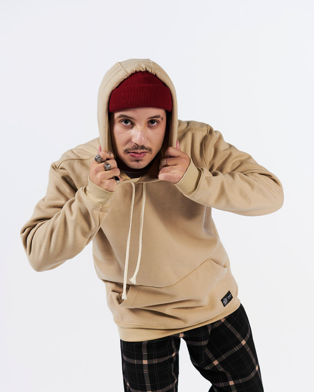 Sweatshirt Kangaroo Hooded - Sand Plain