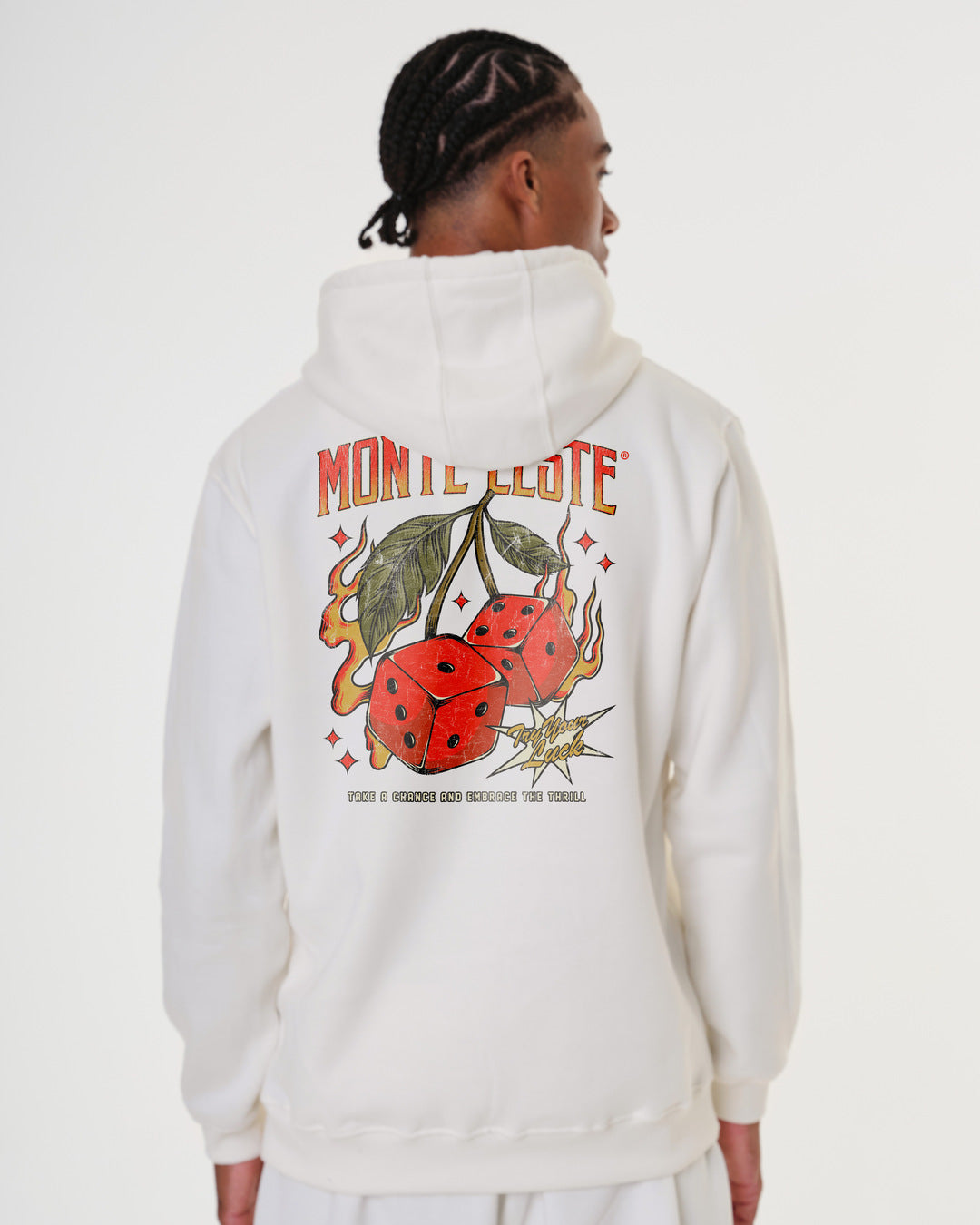 Sweatshirt Kangaroo Hooded - Thrill Off White