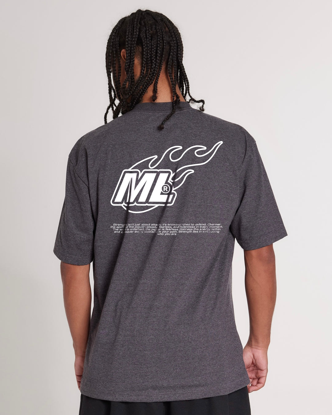 T-Shirt Oversized Printed Fuego - Mixed Gray