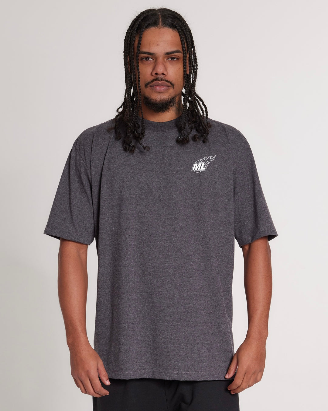 T-Shirt Oversized Printed Fuego - Mixed Gray