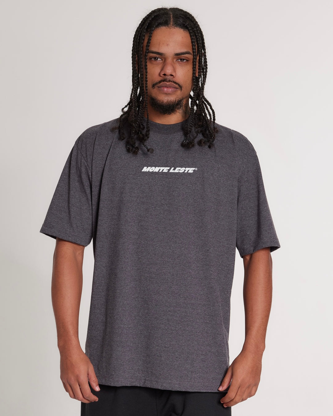 T-Shirt Oversized Printed East - Mixed Gray
