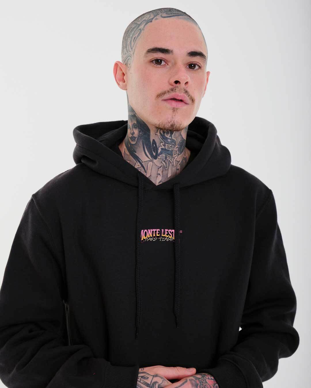 Sweatshirt Kangaroo Hooded - Times Black