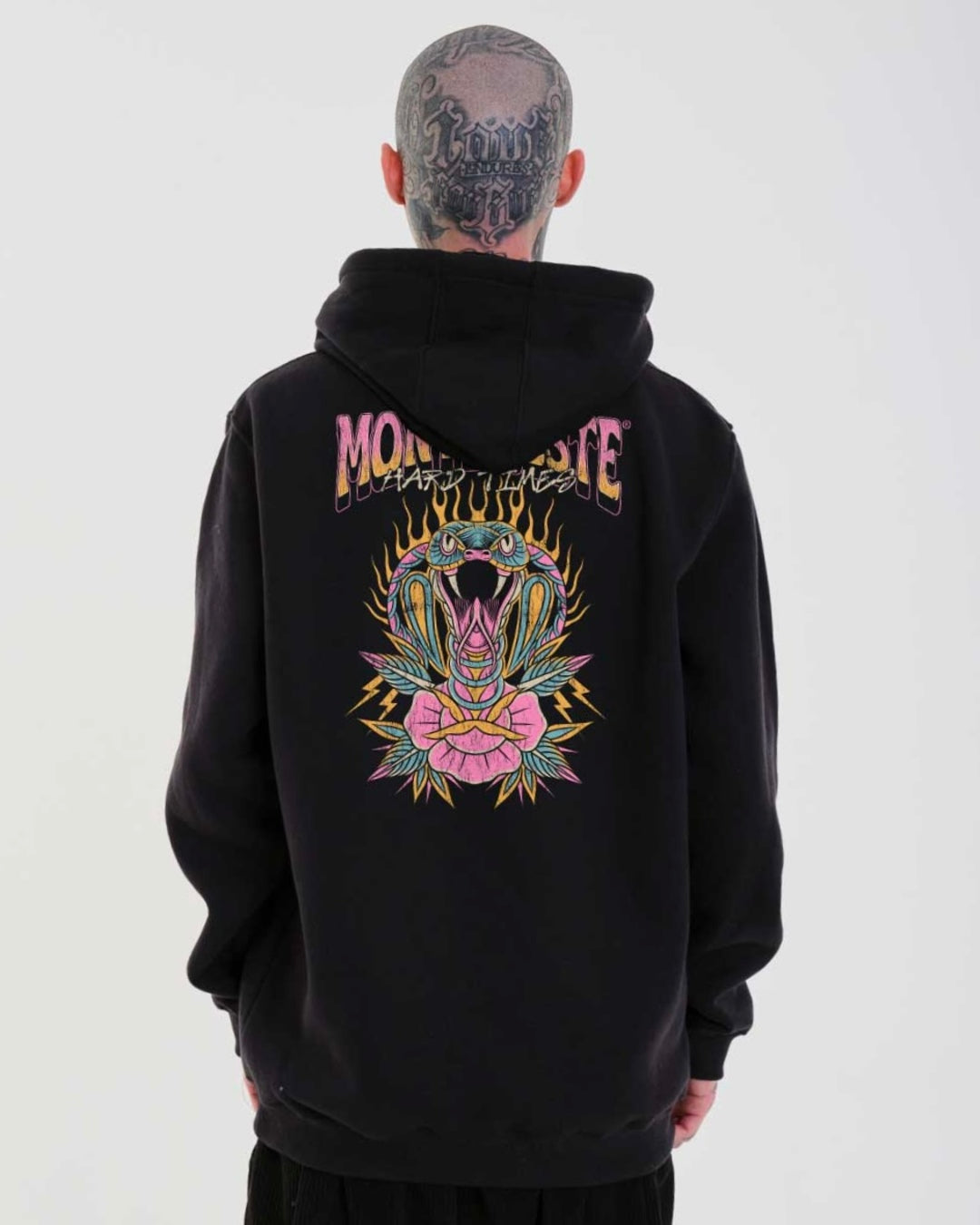 Sweatshirt Kangaroo Hooded - Times Black