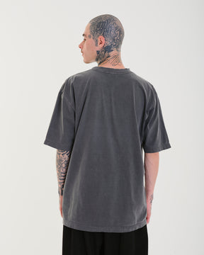 T-Shirt Oversized Printed ML - Gray Washed