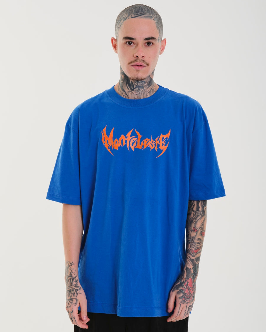 T-Shirt Oversized Printed Tribal - Royal Blue
