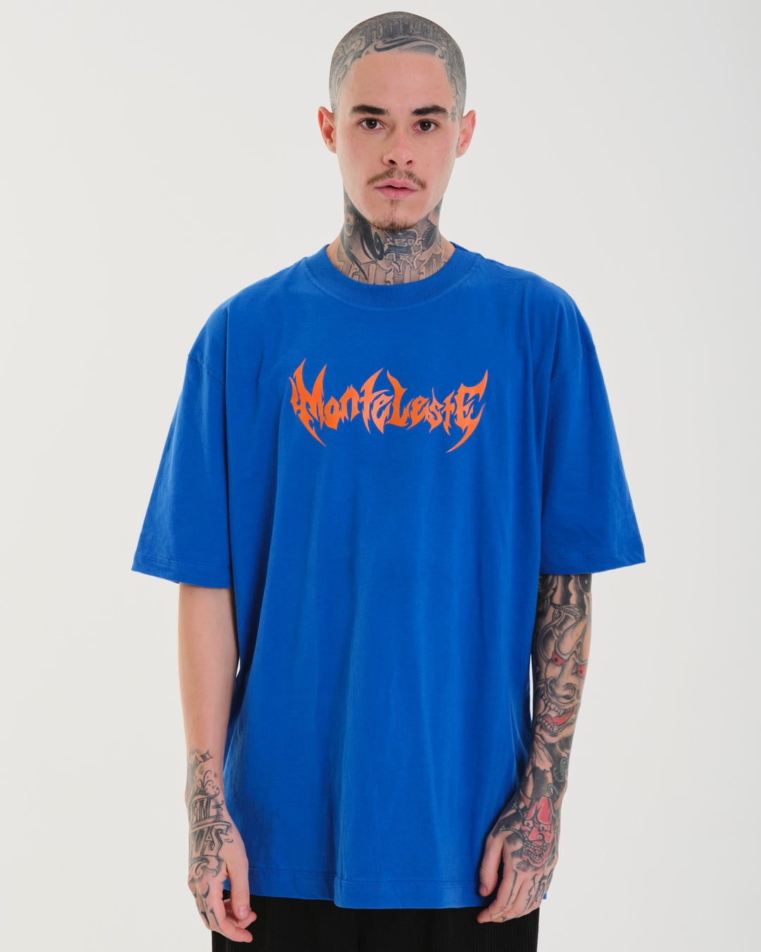T-Shirt Oversized Printed Tribal - Royal Blue