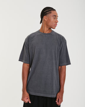 T-Shirt Oversized Printed Run - Gray Washed