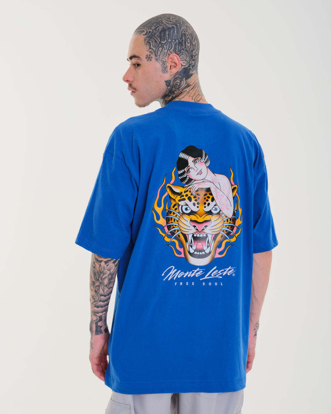 T-Shirt Oversized Printed Soul - Royal Blue