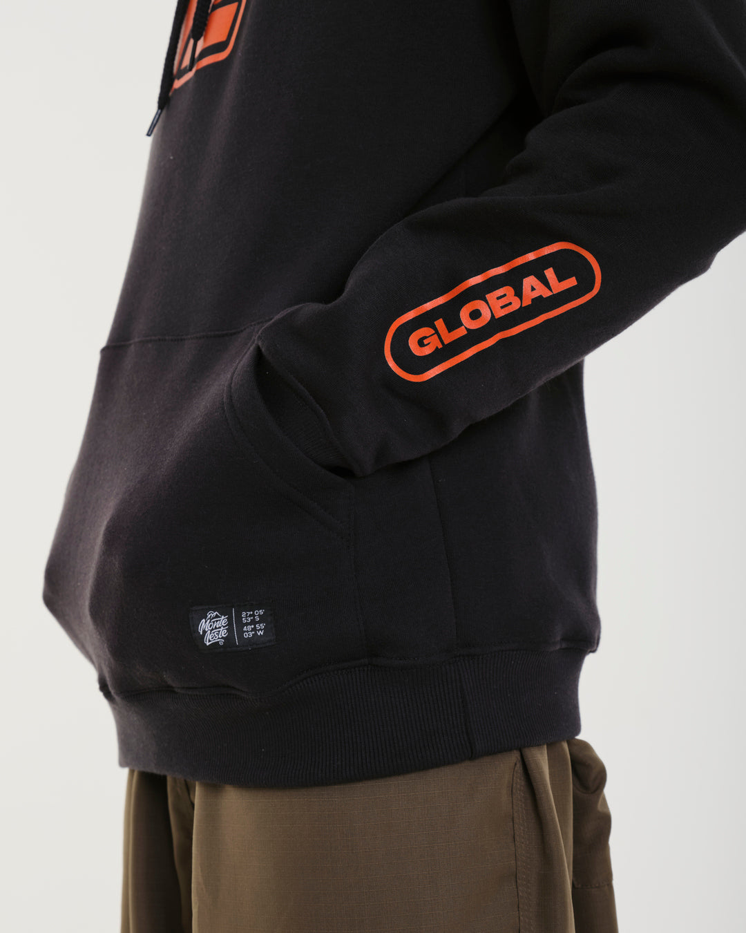 Sweatshirt Kangaroo Hooded - Global Black