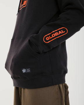 Sweatshirt Kangaroo Hooded - Global Black