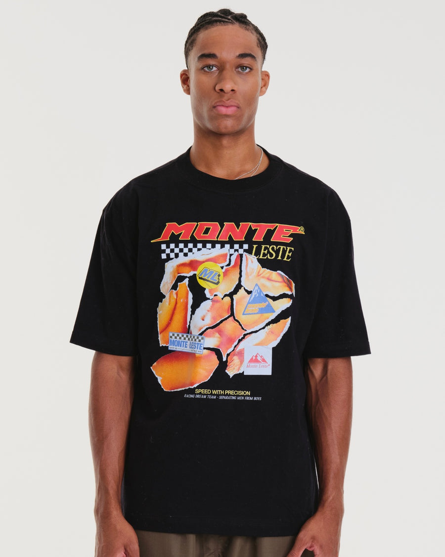 T-Shirt Oversized Printed Speed - Black