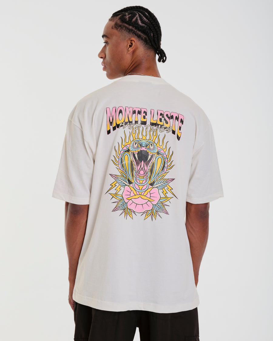 T-Shirt Oversized Printed Times - Off White