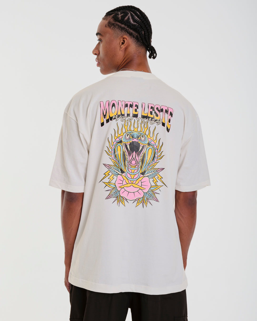 T-Shirt Oversized Printed Times - Off White
