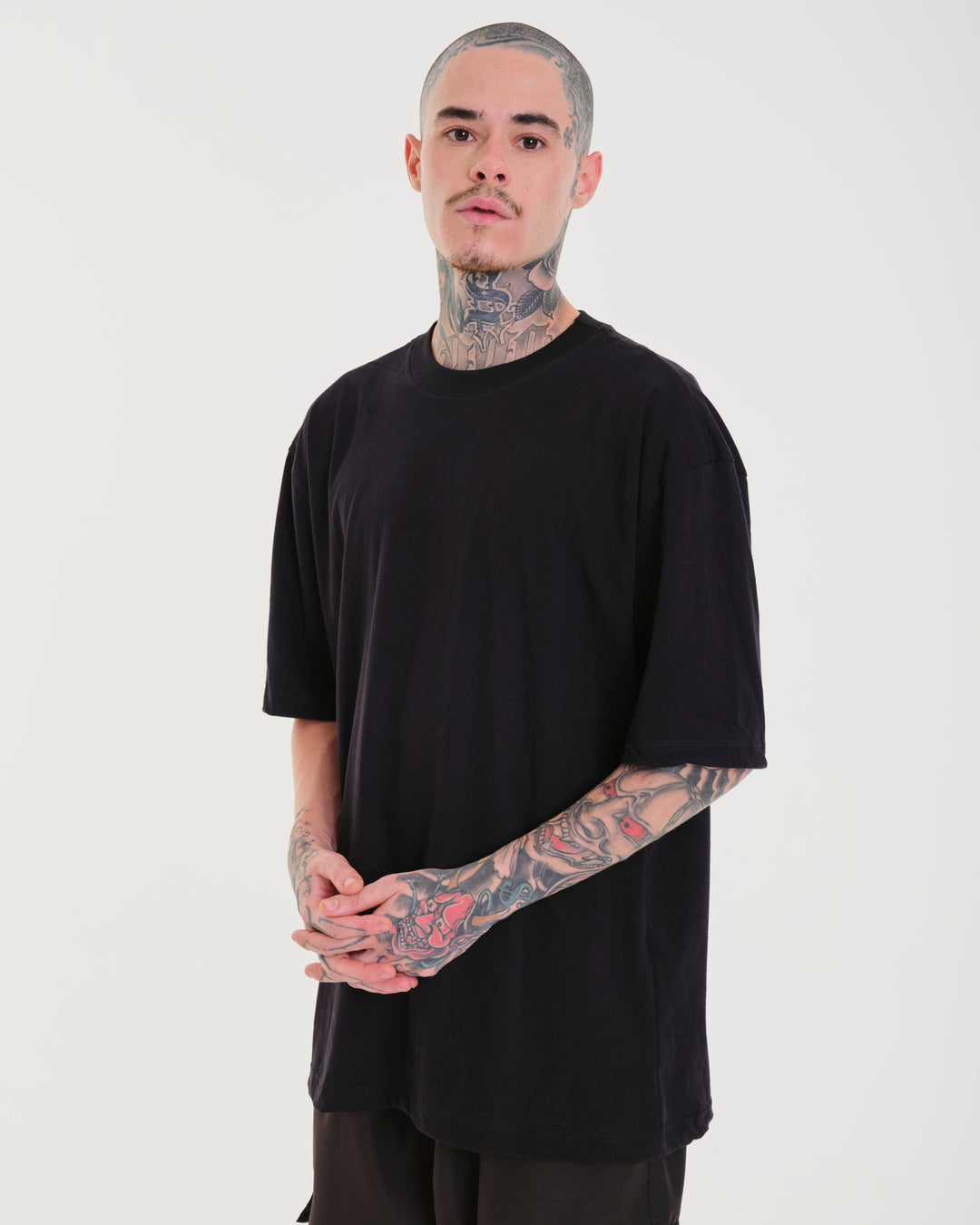 T-Shirt Oversized Printed Run - Black