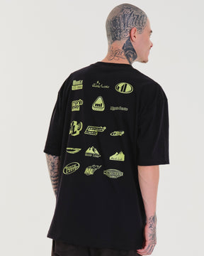 T-Shirt Oversized Printed Run - Black