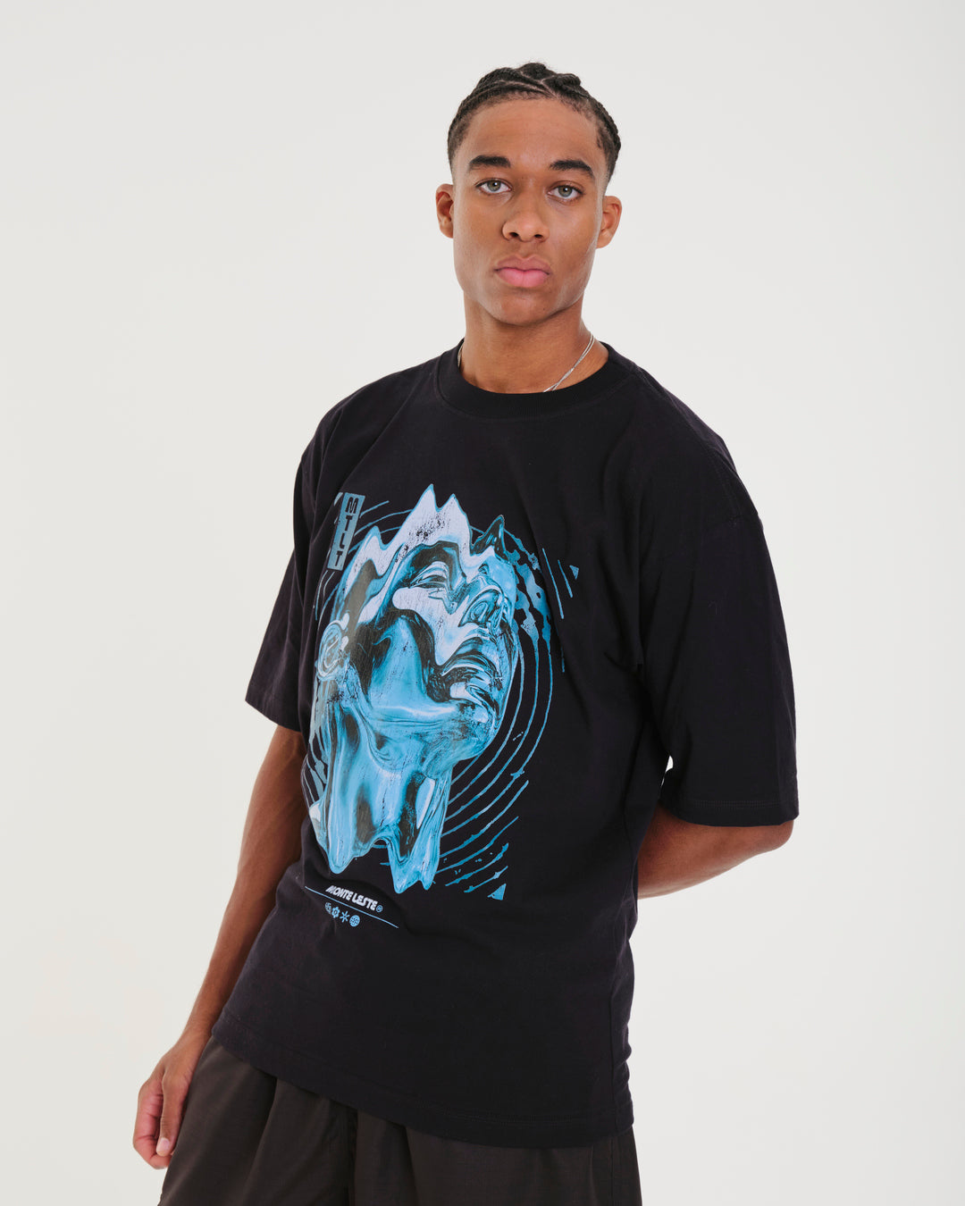 T-Shirt Oversized Printed Survivor - Black