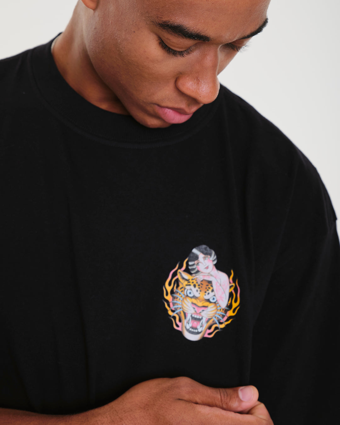 T-Shirt Oversized Printed Soul - Black