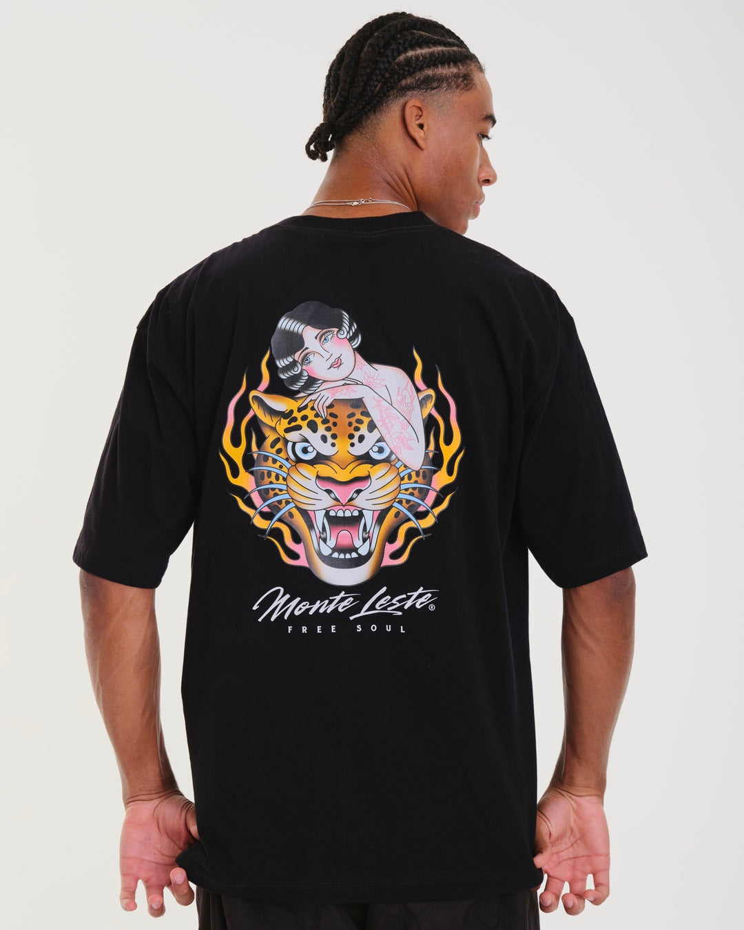 T-Shirt Oversized Printed Soul - Black