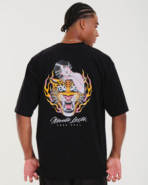 T-Shirt Oversized Printed Soul - Black