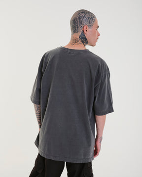 T-Shirt Oversized Printed Infinite - Gray Washed