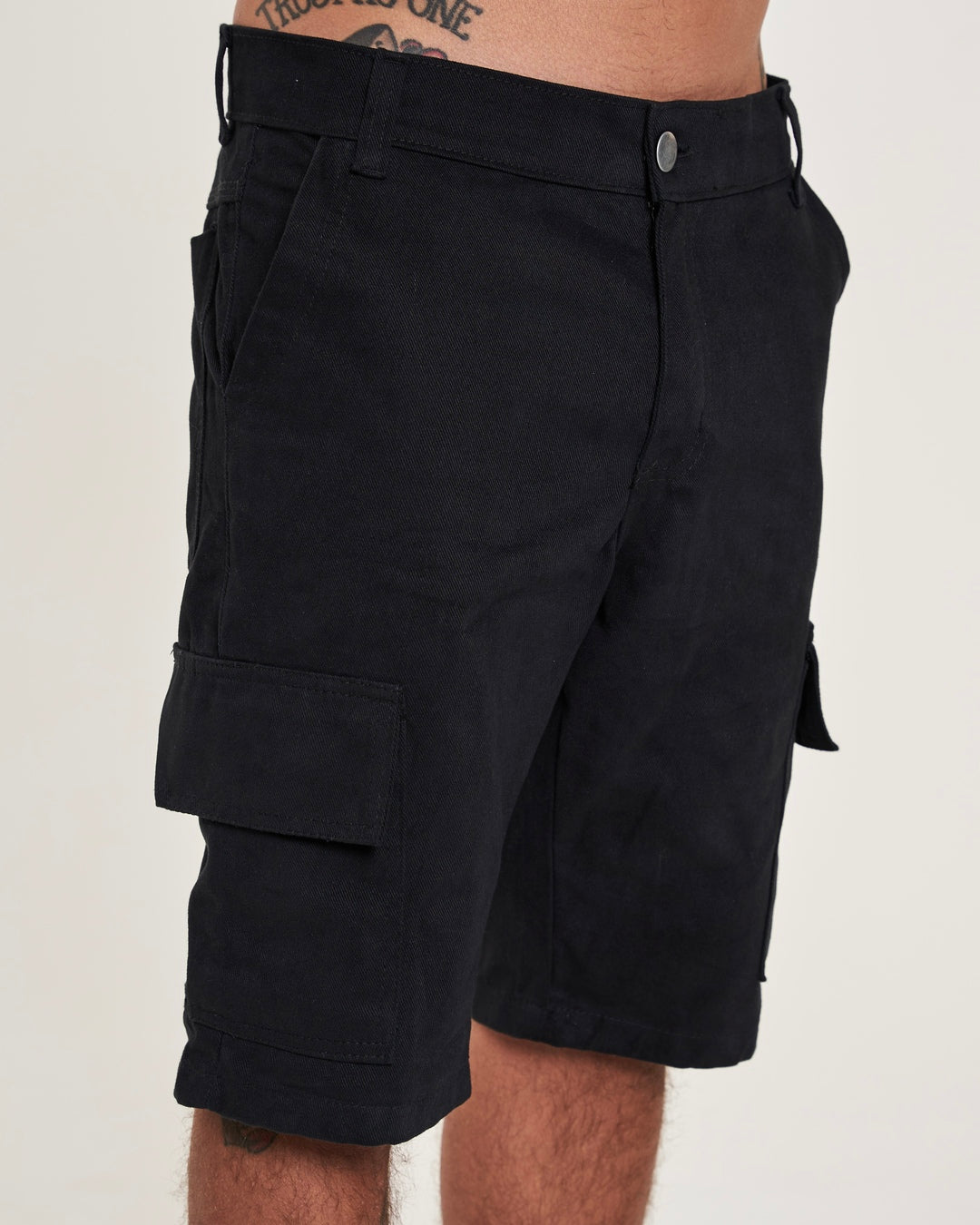 Cargo Twill Shorts - Black