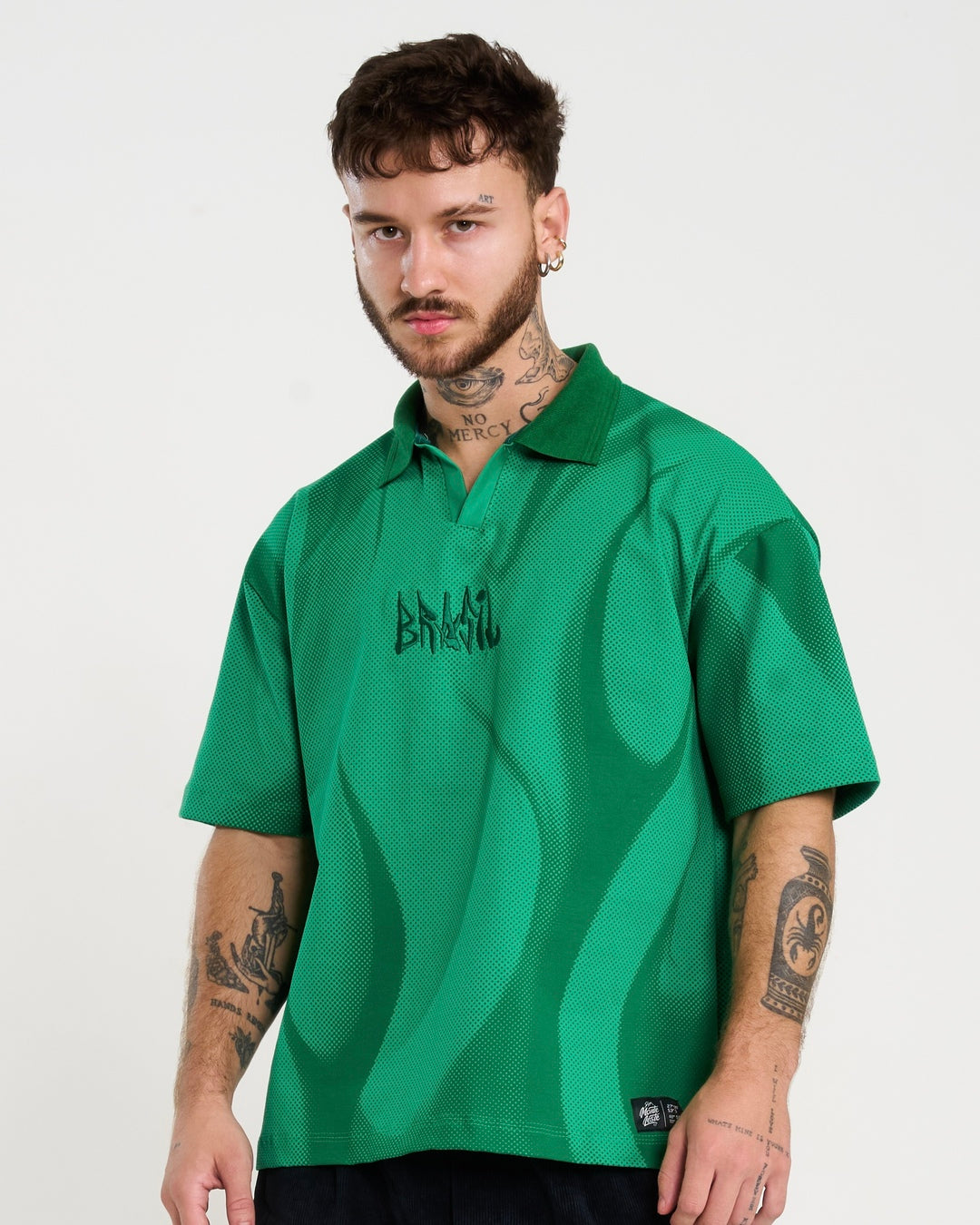 Polo Shirt Oversized Printed Penta - Green