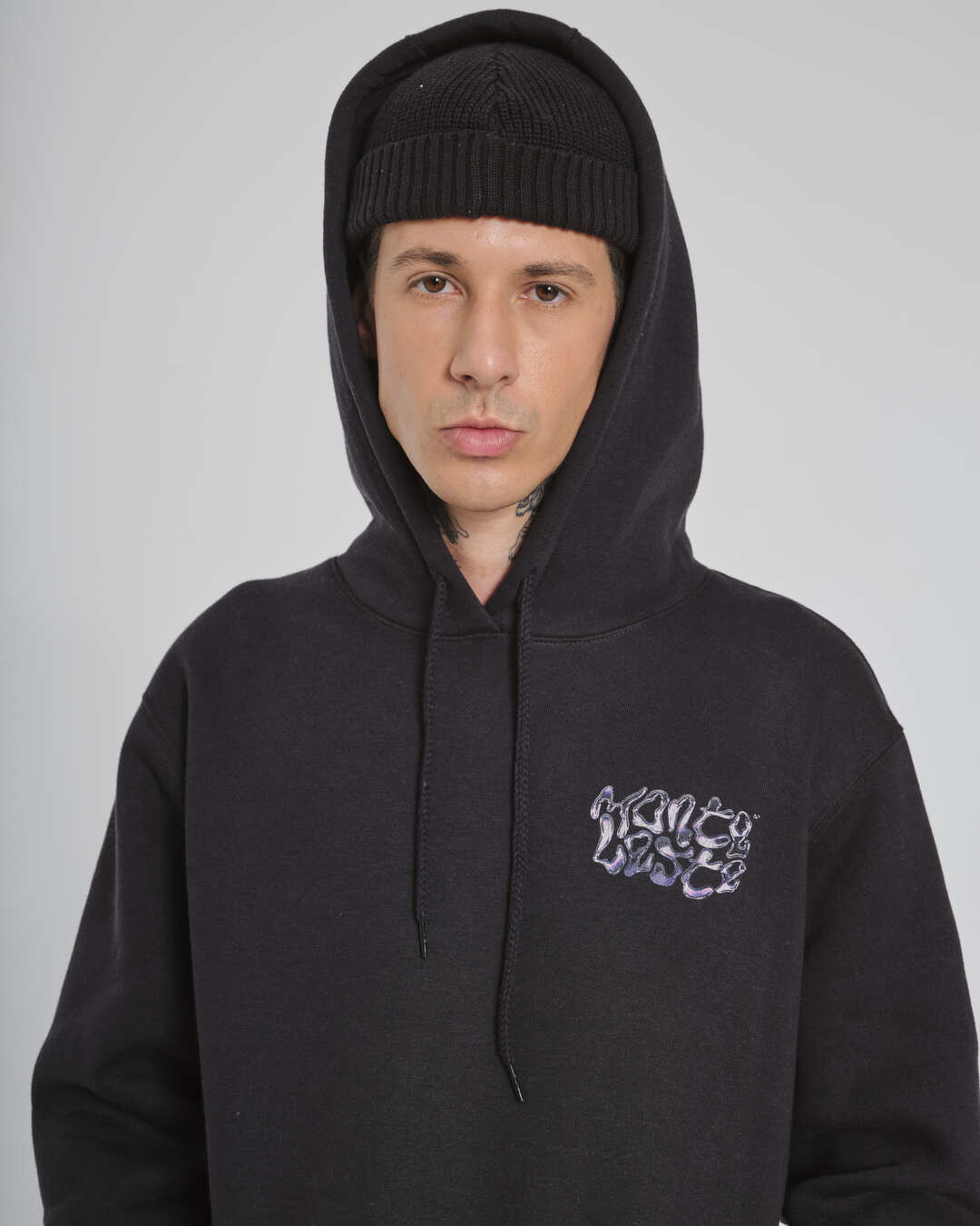 Sweatshirt Kangaroo Hooded - Butterfly Black