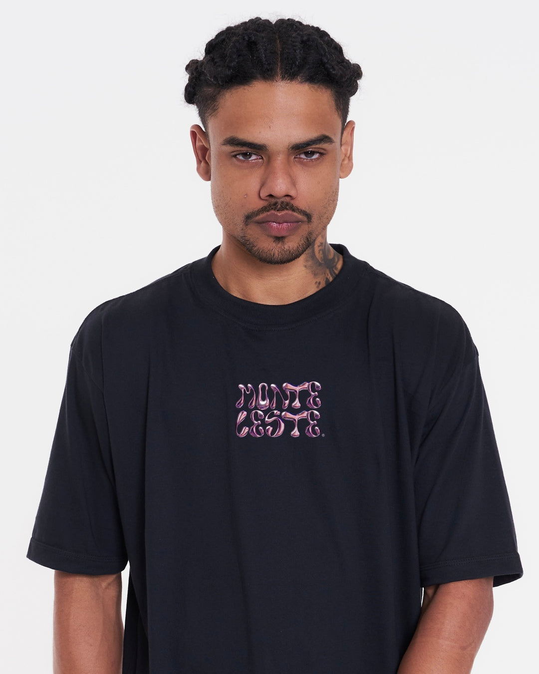 T-Shirt Oversized Printed Essenciais Dueto - Black