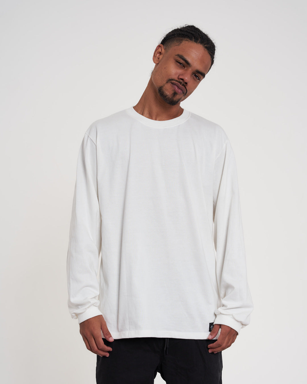 Plain Long Sleeve T-Shirt - Off White