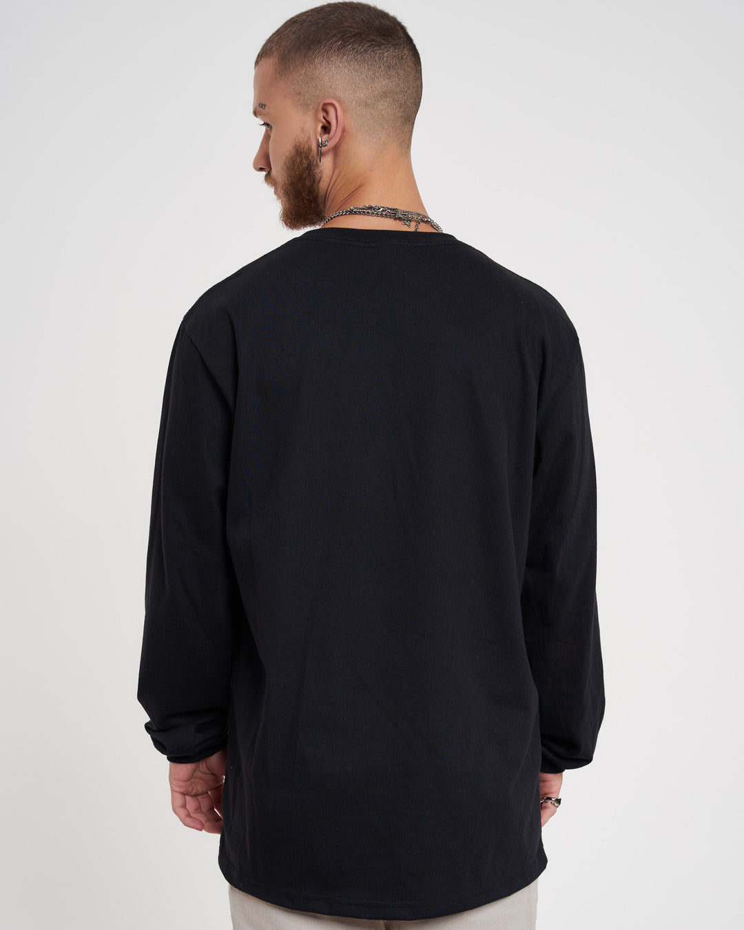 Plain Long Sleeve T-Shirt - Black