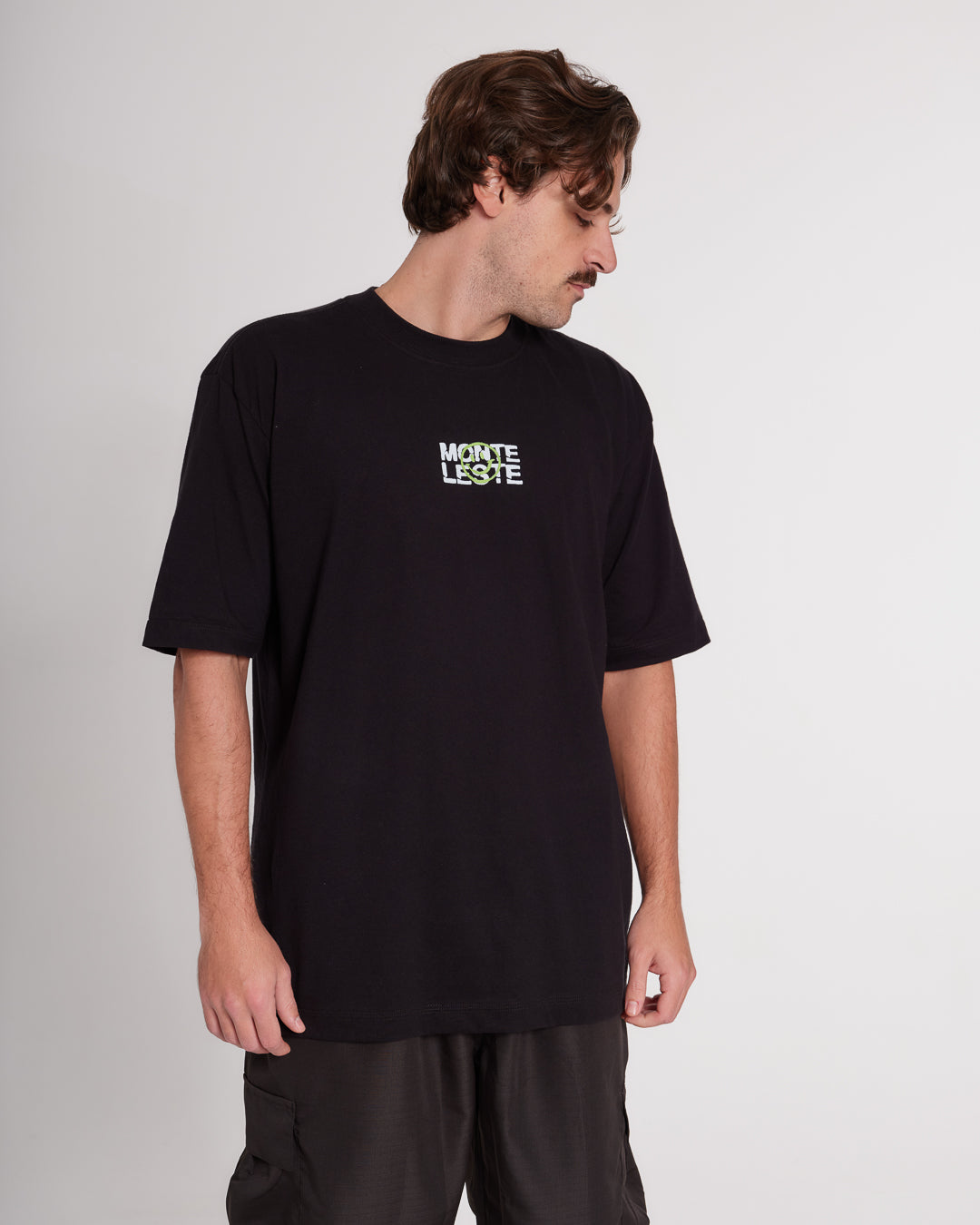 T-Shirt Oversized Printed Portas - Black