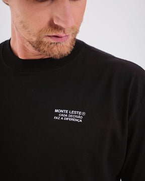 T-Shirt Oversized Printed Caminho - Black