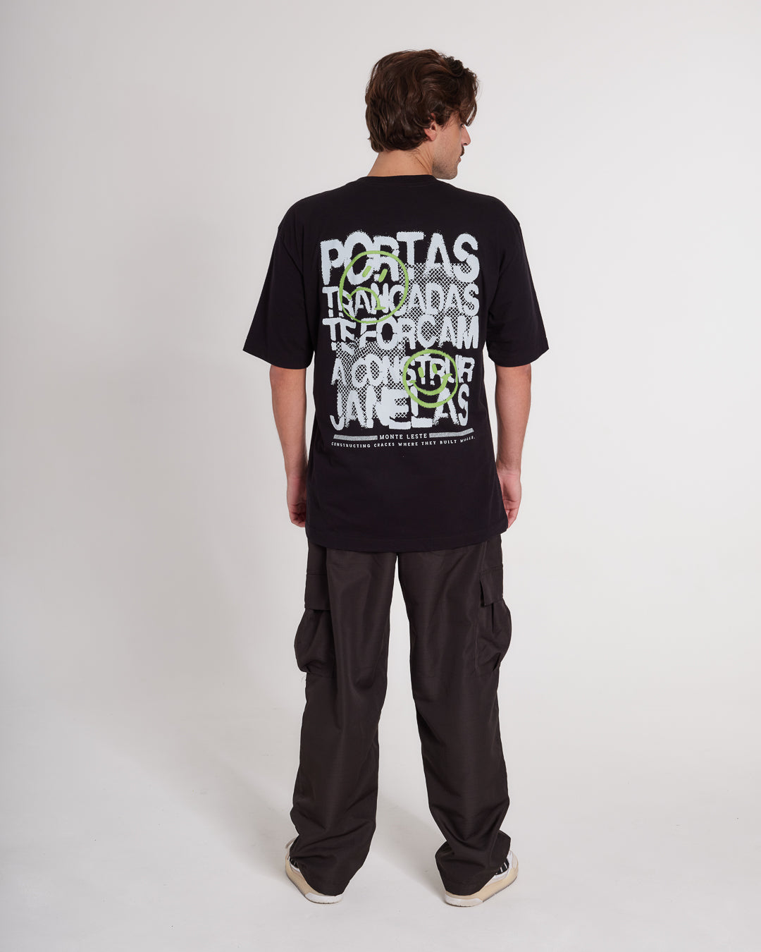 T-Shirt Oversized Printed Portas - Black