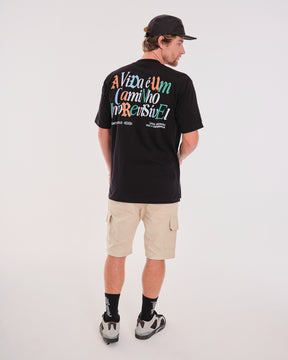 T-Shirt Oversized Printed Caminho - Black