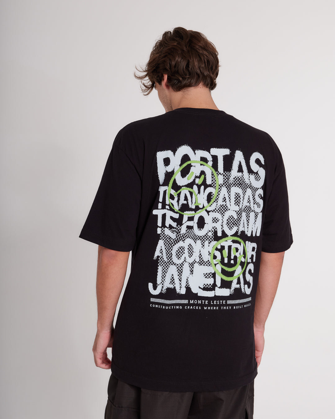 T-Shirt Oversized Printed Portas - Black