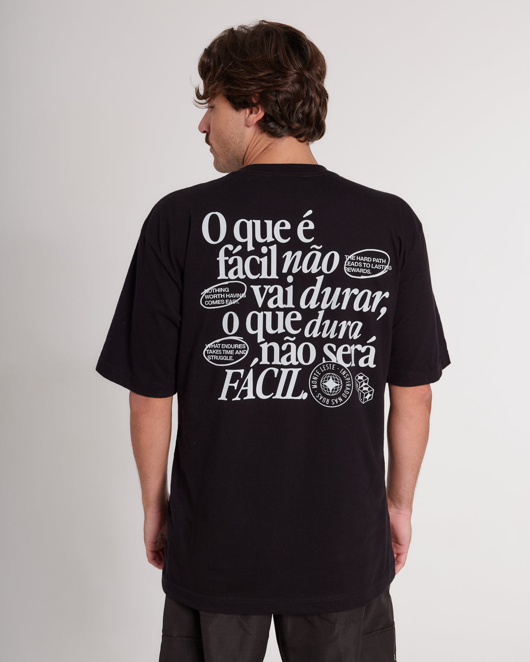 T-Shirt Oversized Printed Easy - Black